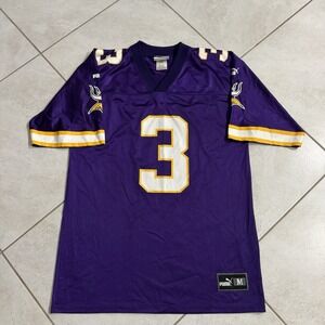 Vintage Minnesota Vikings Jersey Mens M Puma Purple Jeff George NFL Skol